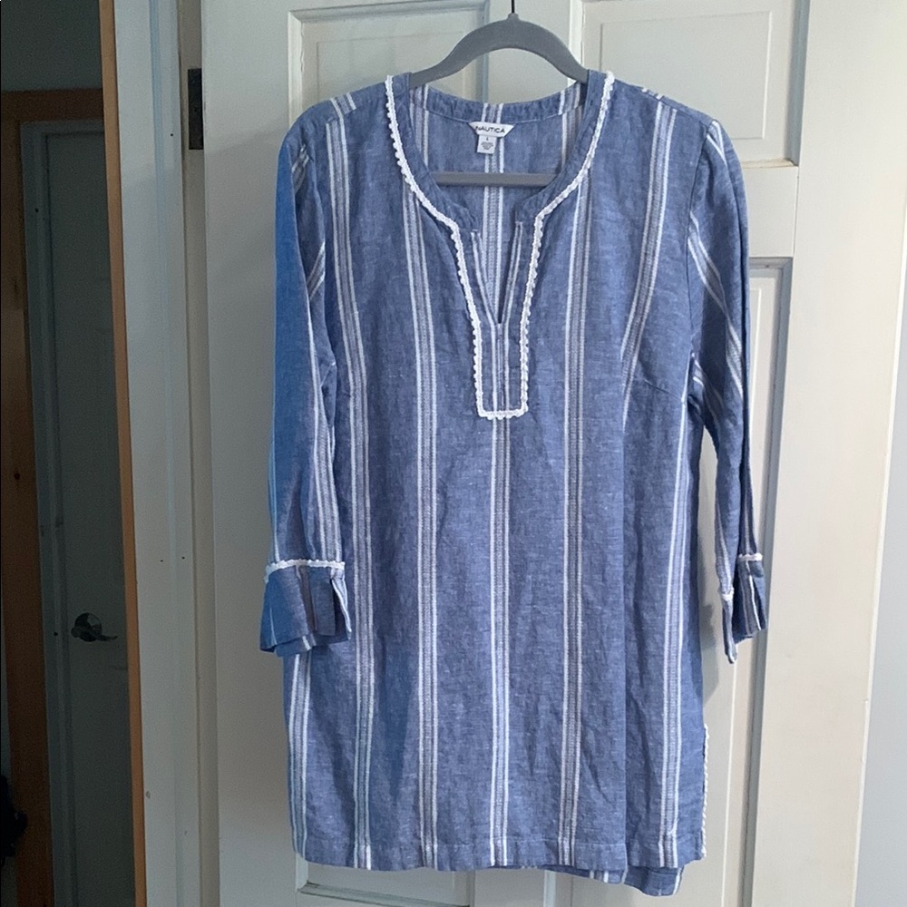 Nautica Blue Relaxed Buttoned Tunic